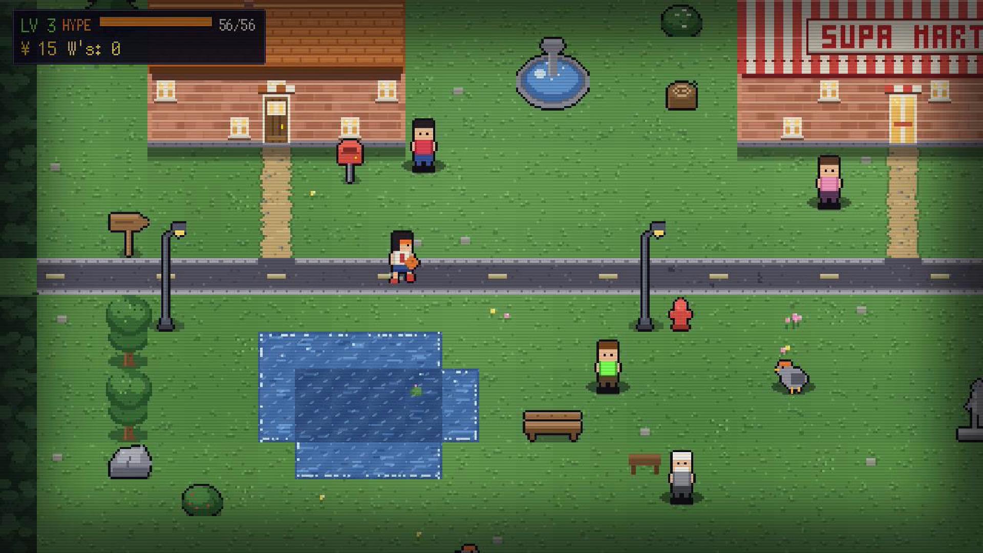 Jumpshot screenshot, exploring town past the Supa Mart