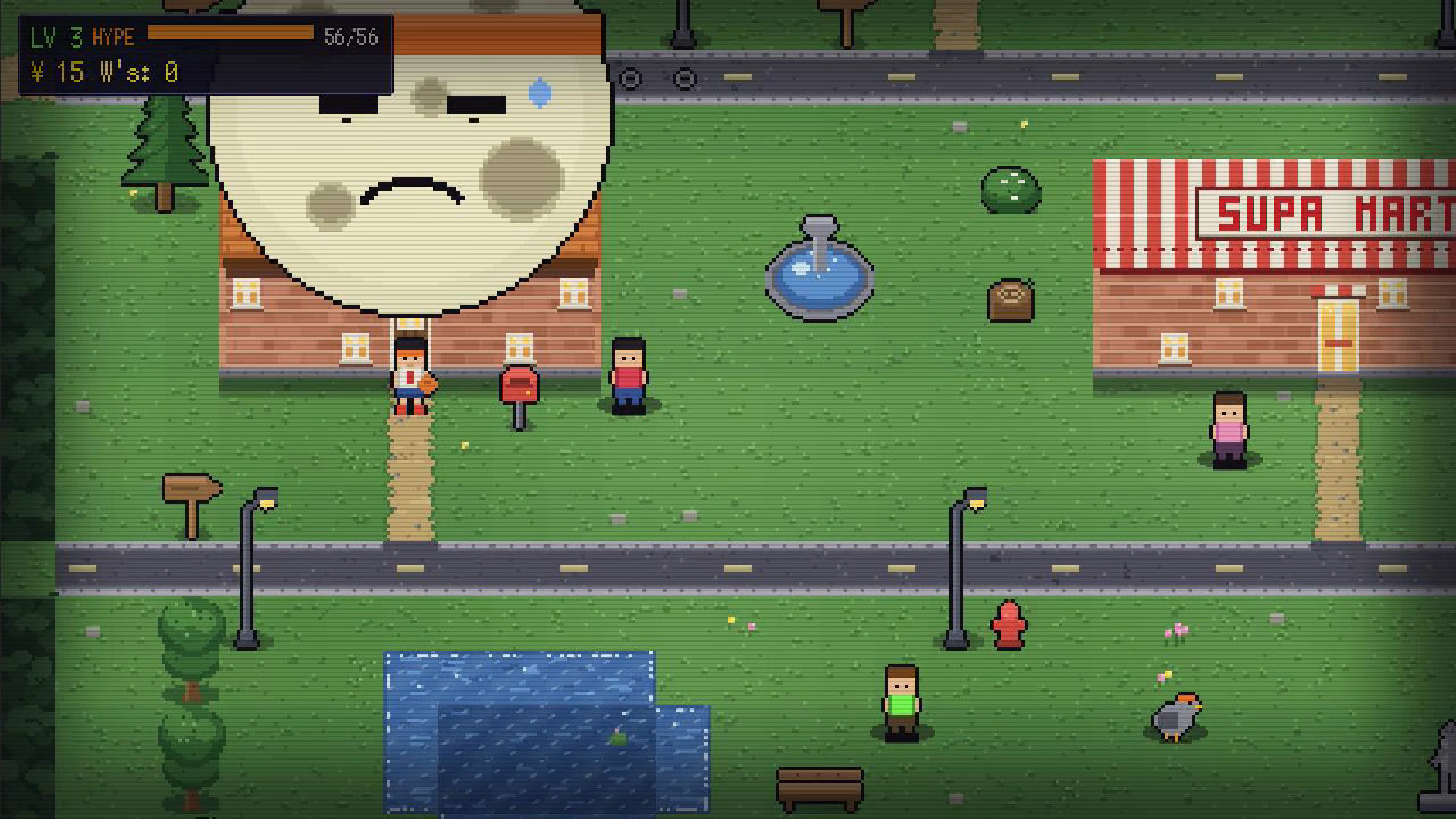 Jumpshot screenshot, the kid at a forest court with a rival