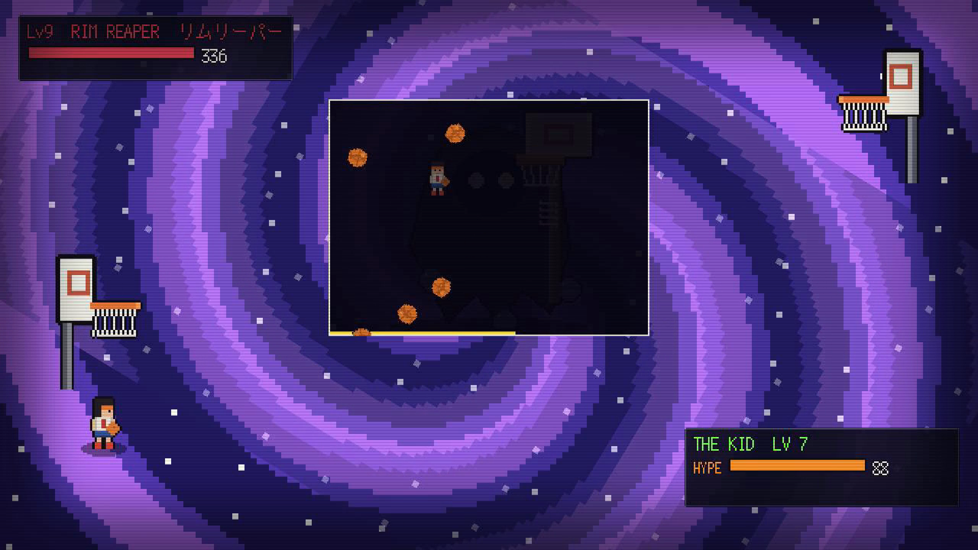 Jumpshot screenshot, riding the moon through an asteroid field